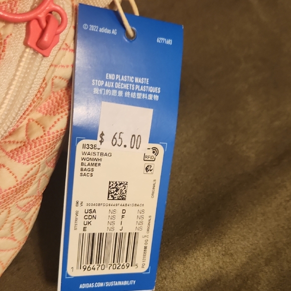 Adidas Pink Quilted Belt Bag - Picture 2 of 4